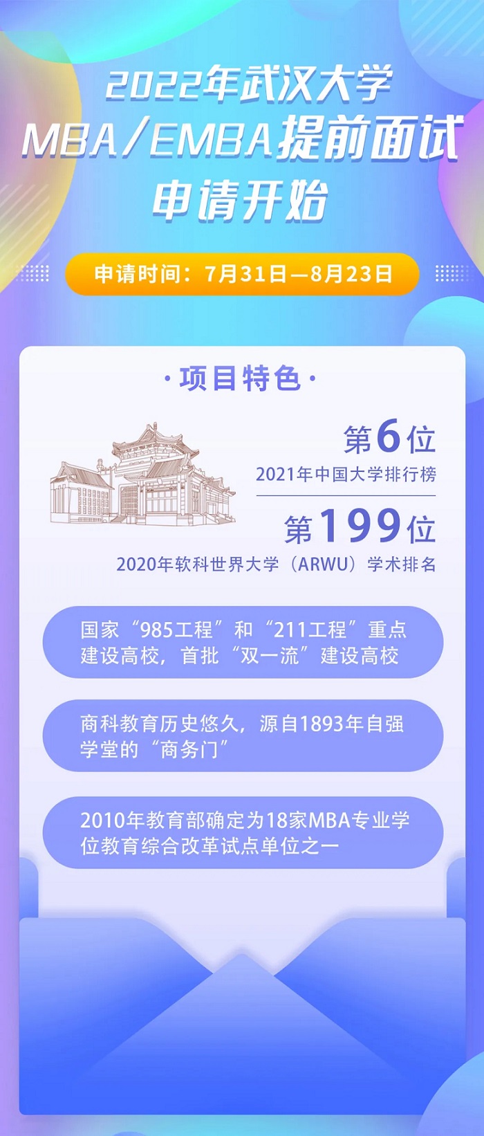 2022年武漢大學(xué)EMBA提前面試申請(qǐng)通知